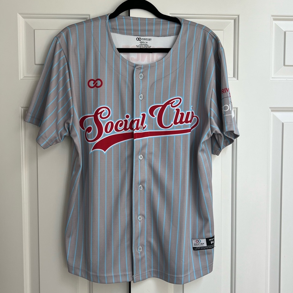 Gonzaga Social Club Gray and Red Men's Baseball Jersey